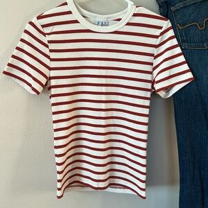 Brand New Small red and white striped shirt